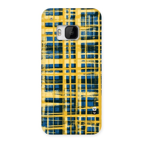 Yellow Rugged Check Design Back Case for HTC One M9