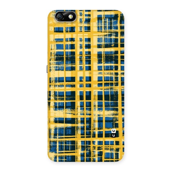Yellow Rugged Check Design Back Case for Honor 4X