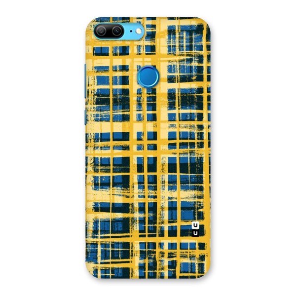 Yellow Rugged Check Design Back Case for Honor 9 Lite