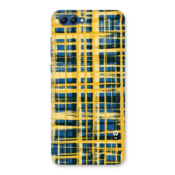 Yellow Rugged Check Design Back Case for Honor View 10