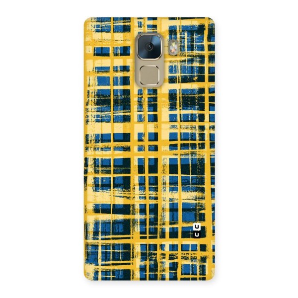 Yellow Rugged Check Design Back Case for Huawei Honor 7