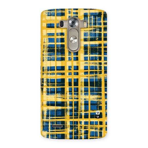 Yellow Rugged Check Design Back Case for LG G3