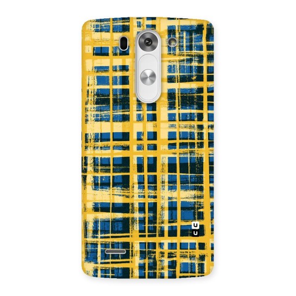 Yellow Rugged Check Design Back Case for LG G3 Beat