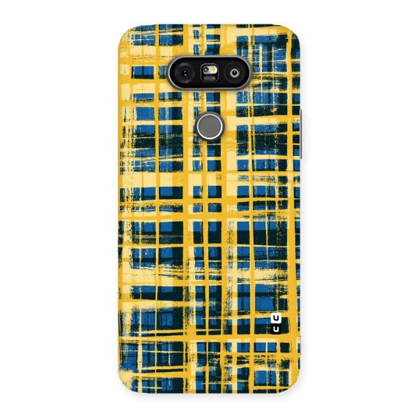 Yellow Rugged Check Design Back Case for LG G5