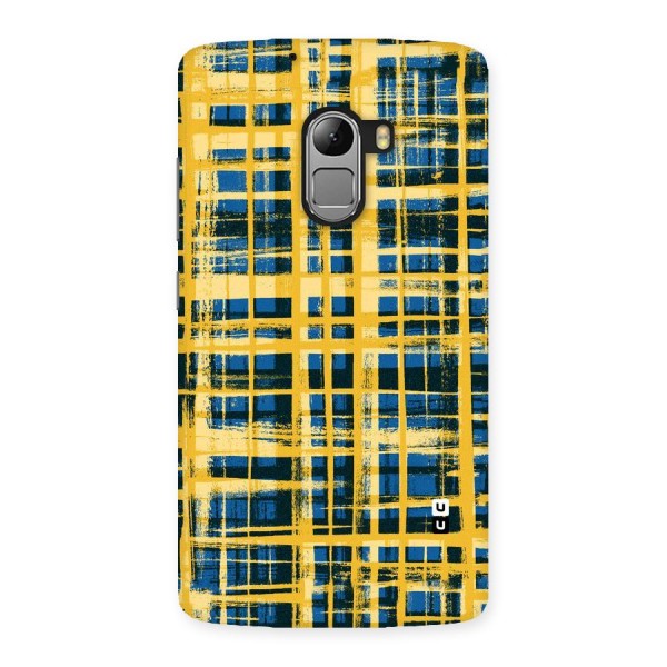 Yellow Rugged Check Design Back Case for Lenovo K4 Note