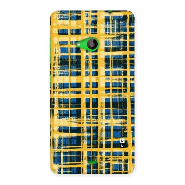 Yellow Rugged Check Design Back Case for Lumia 535