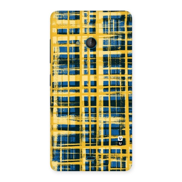 Yellow Rugged Check Design Back Case for Lumia 540