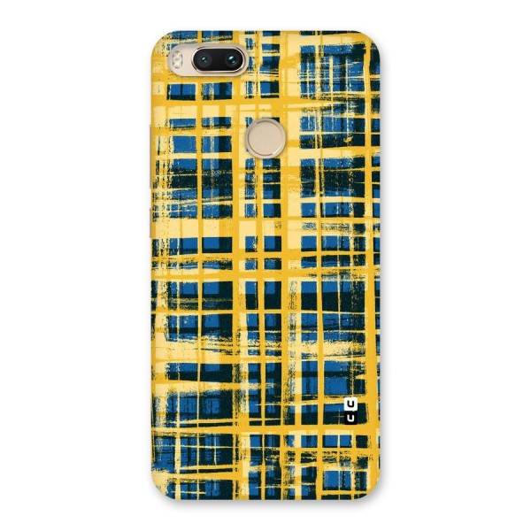 Yellow Rugged Check Design Back Case for Mi A1