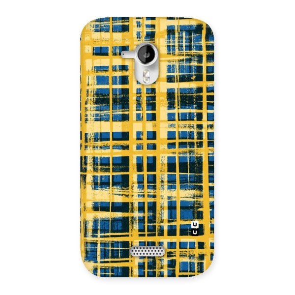 Yellow Rugged Check Design Back Case for Micromax Canvas HD A116