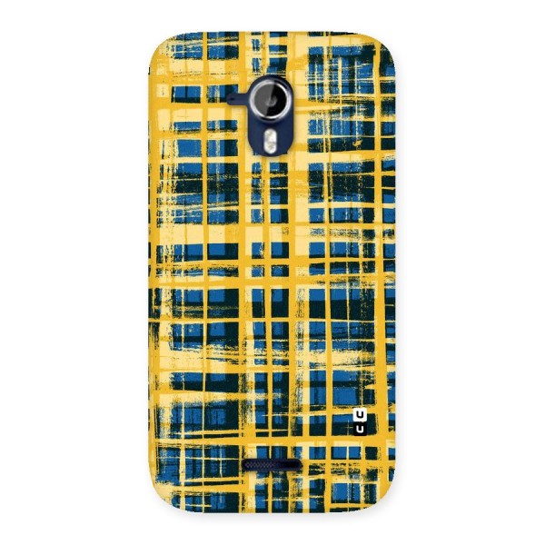 Yellow Rugged Check Design Back Case for Micromax Canvas Magnus A117