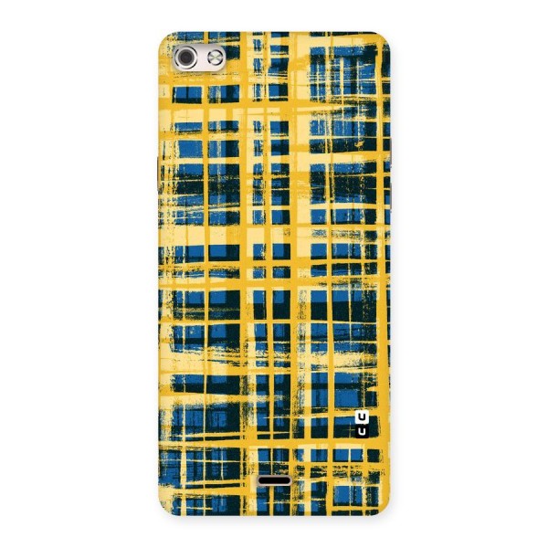 Yellow Rugged Check Design Back Case for Micromax Canvas Silver 5