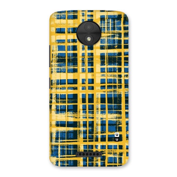 Yellow Rugged Check Design Back Case for Moto C