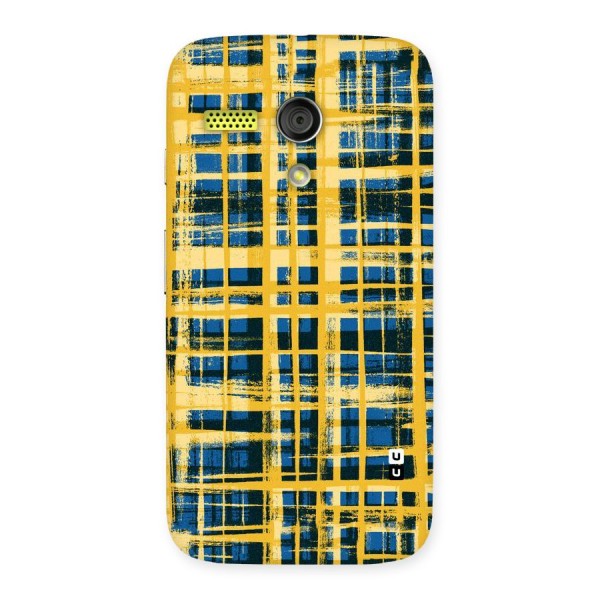Yellow Rugged Check Design Back Case for Moto G