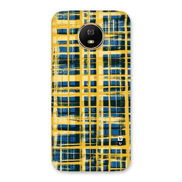 Yellow Rugged Check Design Back Case for Moto G5s