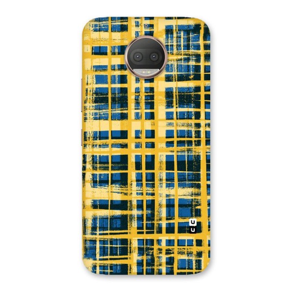 Yellow Rugged Check Design Back Case for Moto G5s Plus