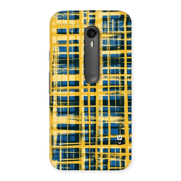 Yellow Rugged Check Design Back Case for Moto G Turbo