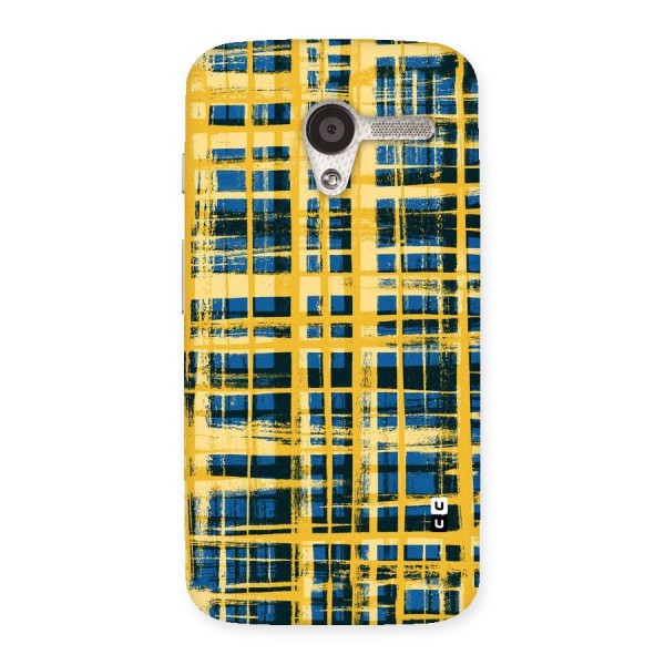 Yellow Rugged Check Design Back Case for Moto X