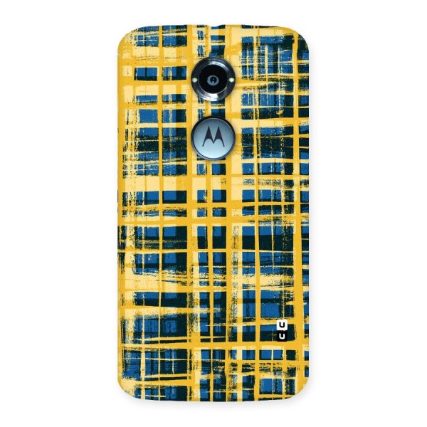 Yellow Rugged Check Design Back Case for Moto X 2nd Gen