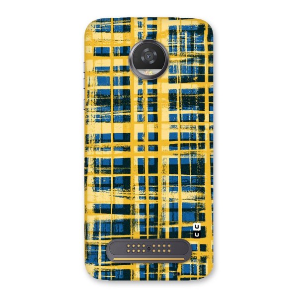 Yellow Rugged Check Design Back Case for Moto Z2 Play