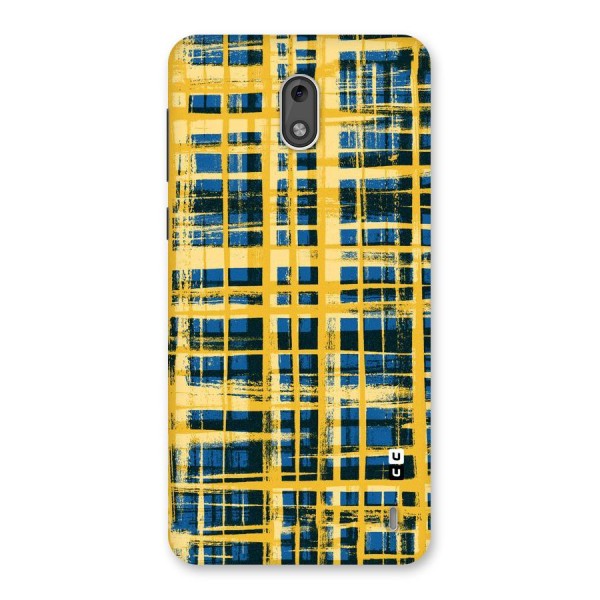 Yellow Rugged Check Design Back Case for Nokia 2
