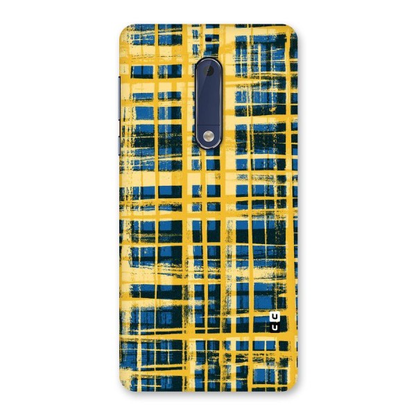 Yellow Rugged Check Design Back Case for Nokia 5