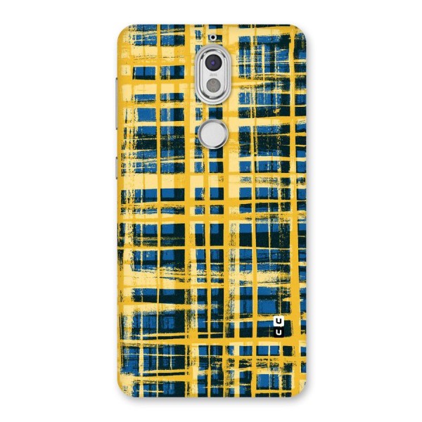 Yellow Rugged Check Design Back Case for Nokia 7