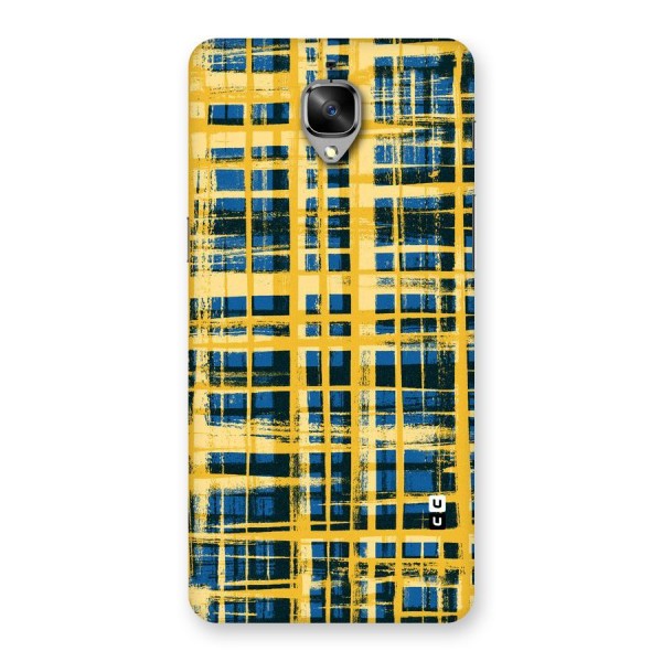 Yellow Rugged Check Design Back Case for OnePlus 3