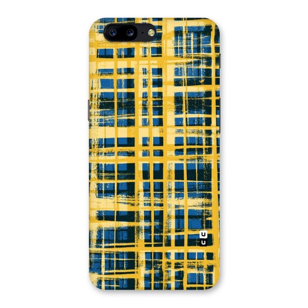 Yellow Rugged Check Design Back Case for OnePlus 5