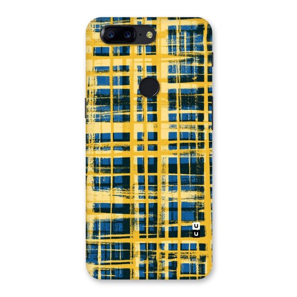 Yellow Rugged Check Design Back Case for OnePlus 5T