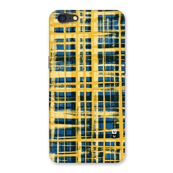 Yellow Rugged Check Design Back Case for Oppo A71