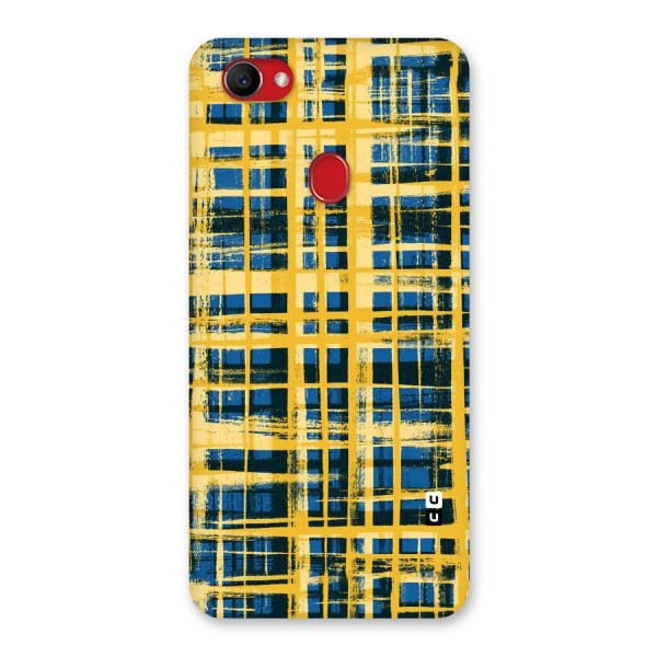 Yellow Rugged Check Design Back Case for Oppo F7