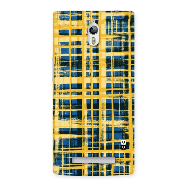 Yellow Rugged Check Design Back Case for Oppo Find 7