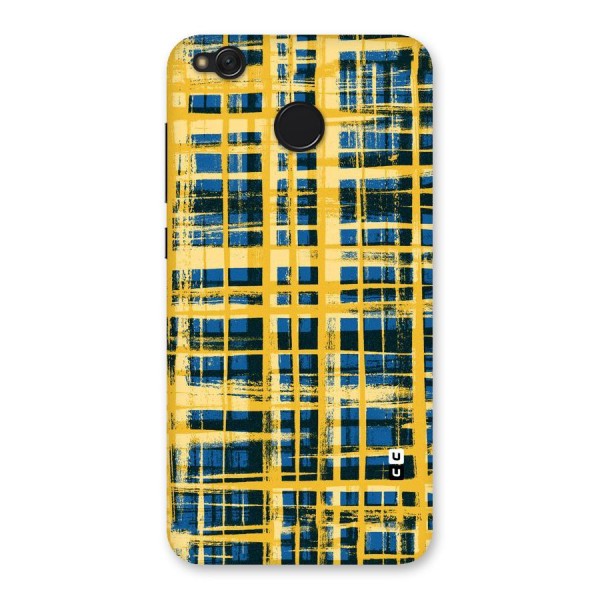 Yellow Rugged Check Design Back Case for Redmi 4