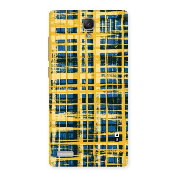 Yellow Rugged Check Design Back Case for Redmi Note