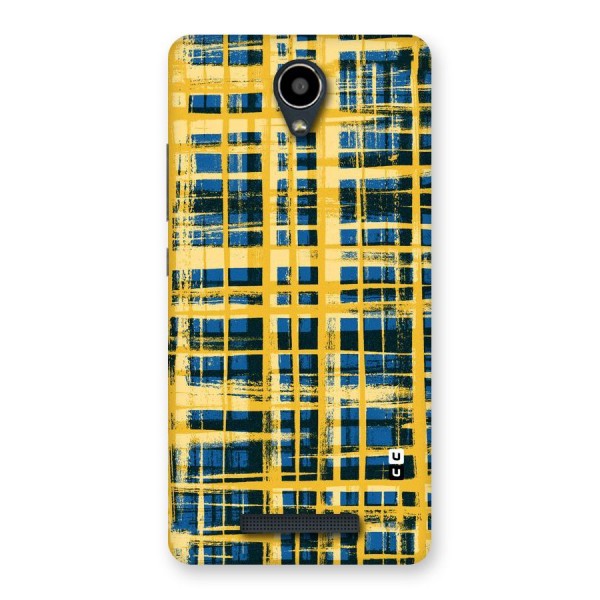 Yellow Rugged Check Design Back Case for Redmi Note 2