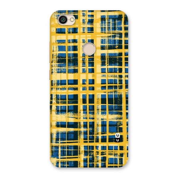 Yellow Rugged Check Design Back Case for Redmi Y1 2017