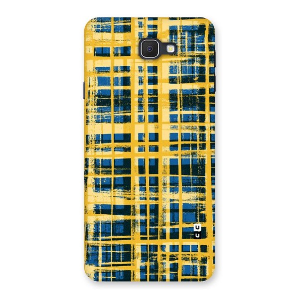 Yellow Rugged Check Design Back Case for Samsung Galaxy J7 Prime