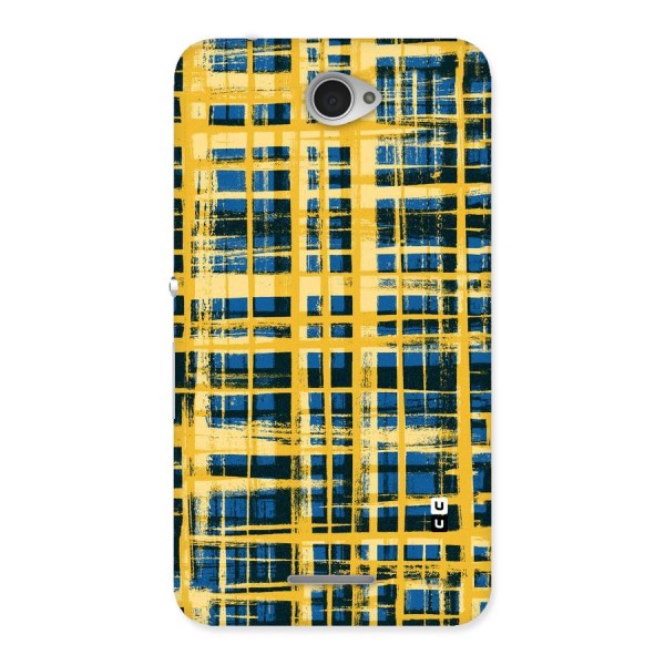 Yellow Rugged Check Design Back Case for Sony Xperia E4
