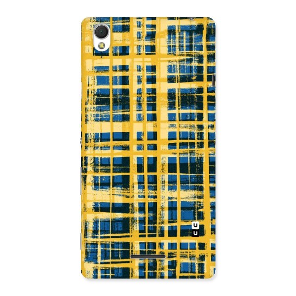 Yellow Rugged Check Design Back Case for Sony Xperia T3
