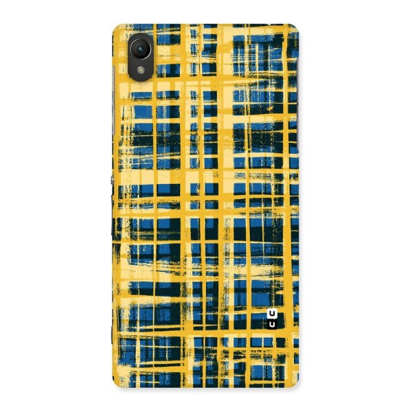 Yellow Rugged Check Design Back Case for Sony Xperia Z2
