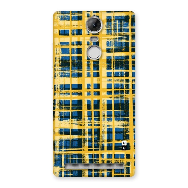 Yellow Rugged Check Design Back Case for Vibe K5 Note