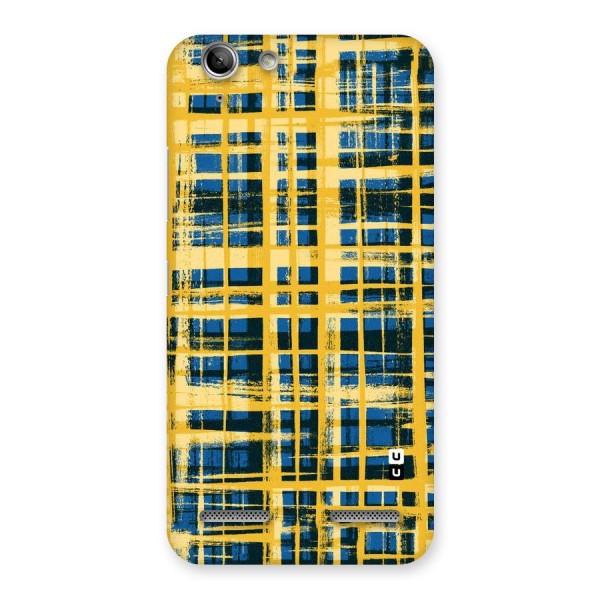 Yellow Rugged Check Design Back Case for Vibe K5 Plus