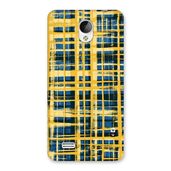 Yellow Rugged Check Design Back Case for Vivo Y21
