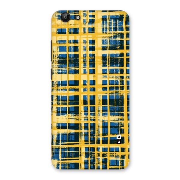 Yellow Rugged Check Design Back Case for Vivo Y69