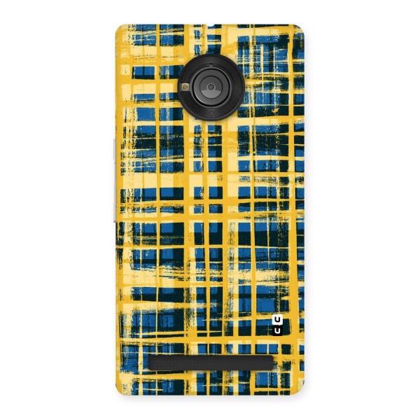 Yellow Rugged Check Design Back Case for Yu Yunique