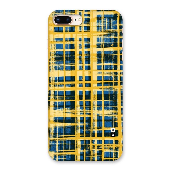Yellow Rugged Check Design Back Case for iPhone 8 Plus