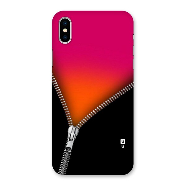 Zipper Print Back Case for iPhone XS