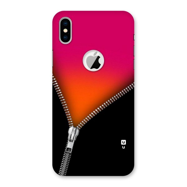 Zipper Print Back Case for iPhone X Logo Cut