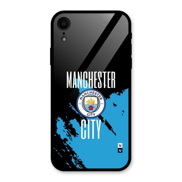 Abstract Manchester Glass Back Case for iPhone XR