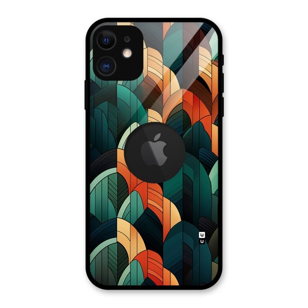 Abstract Seamless Pattern Glass Back Case for iPhone 11 Logo Cut